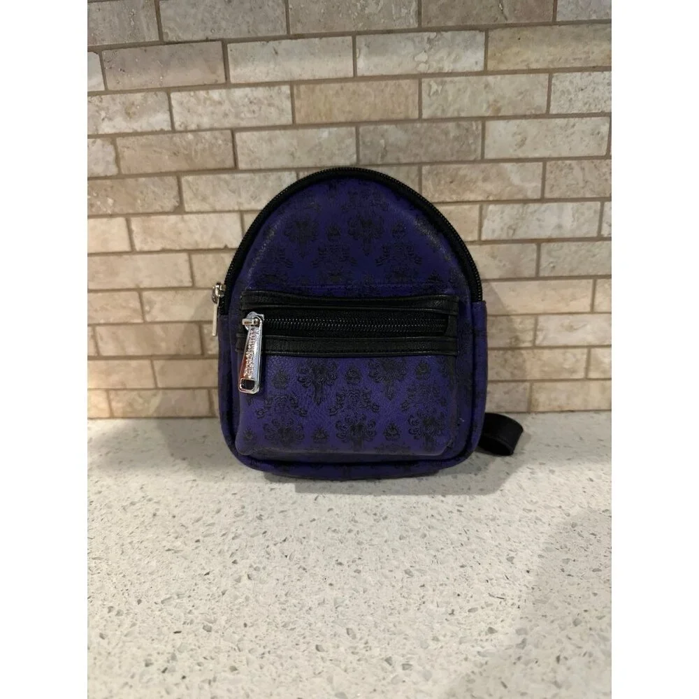 Disney Parks Haunted Mansion Loungefly‎ Wristlet Mini Backpack Purple Wallpaper